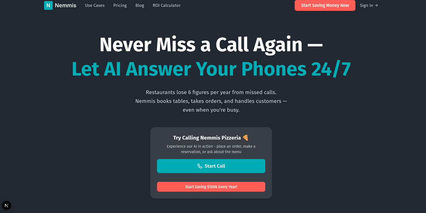 Nemmis AI Voice Ordering System for Restaurants