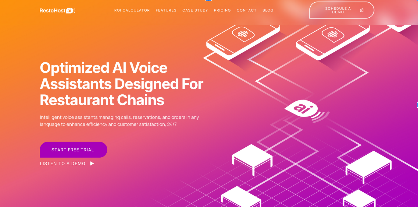 RestoHost AI - Offers a lot of AI Voices and multilingual support