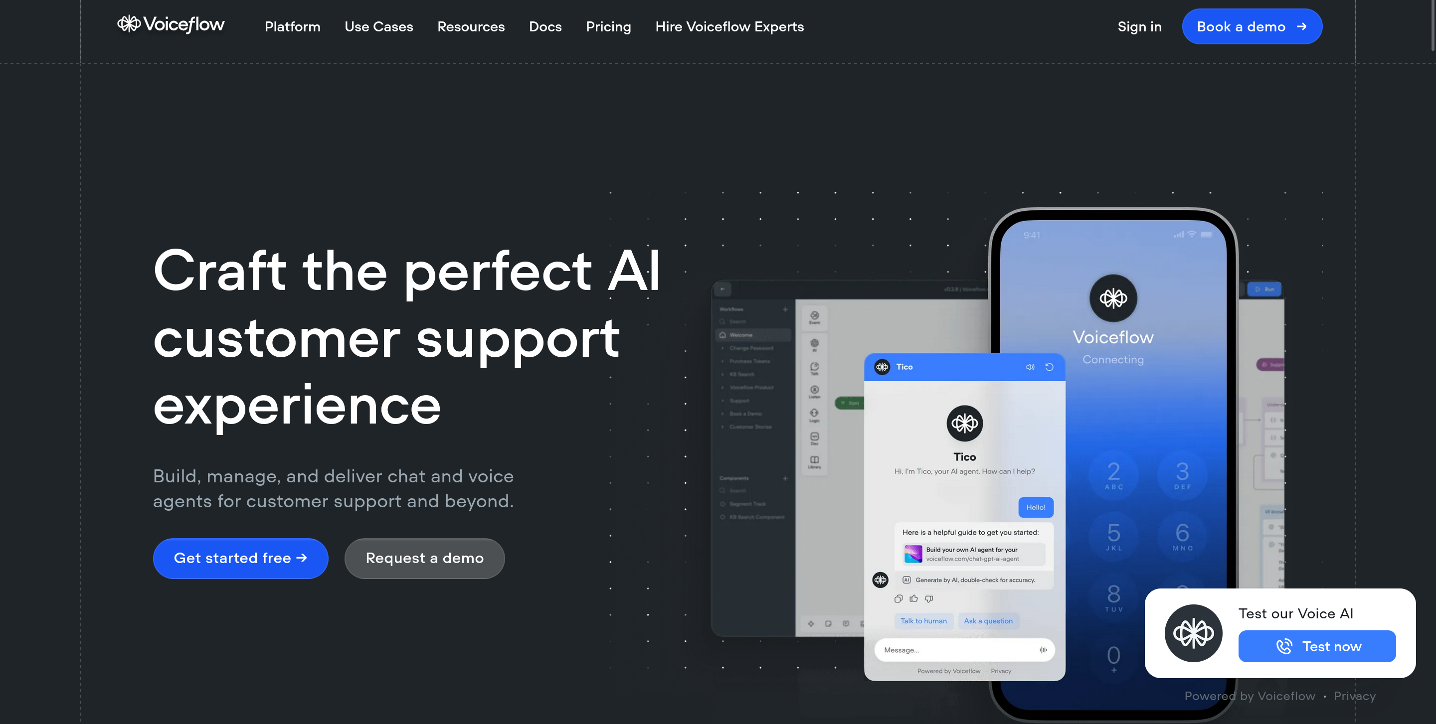 VoiceFlow - Lets you build your own voice AI agent for your restaurant